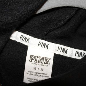 Pink Leopard Writing Black Sweatshirt